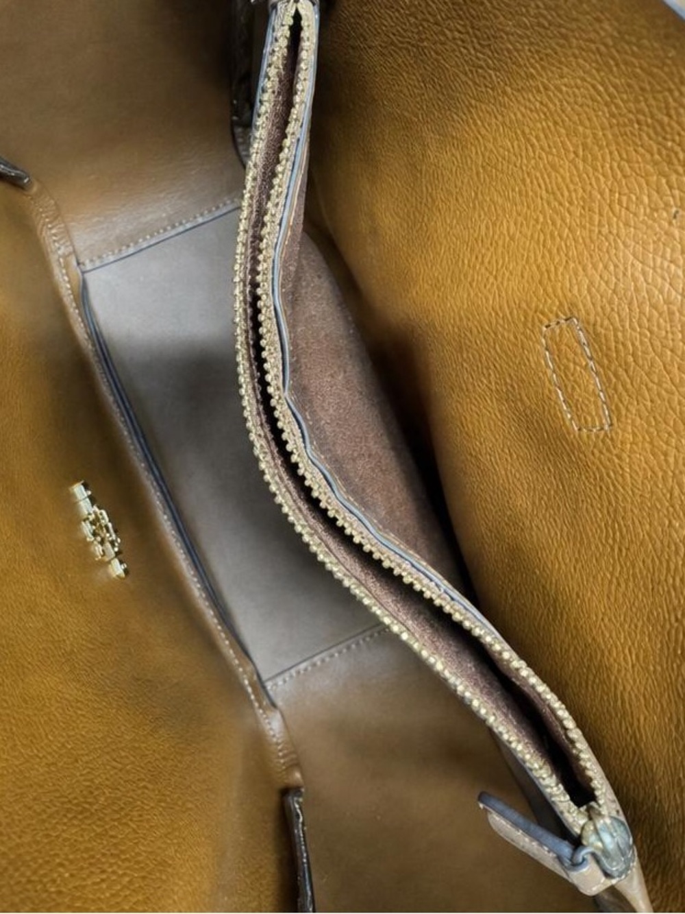 Coach Suede Hobo Shoulder Bag in Tan and Brown - Picture 4 of 8